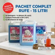PACHET 3x5L: 2X5L Detergent Haine Albe si Detergent Haine Colorate +5L Balsam + 2 Cadouri